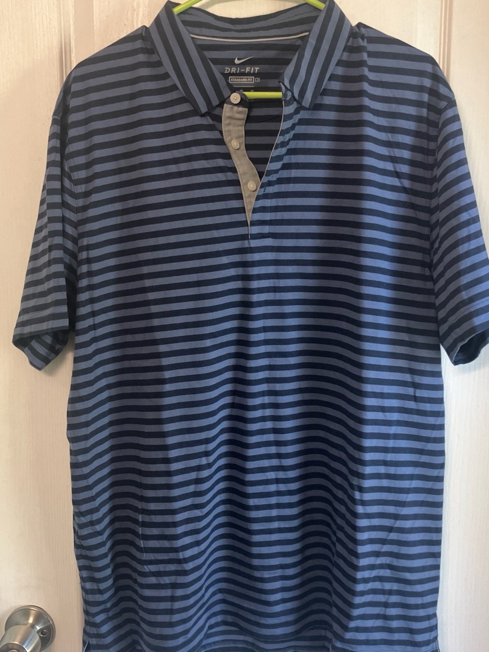Nike blue horizontal striped polo shirt XL